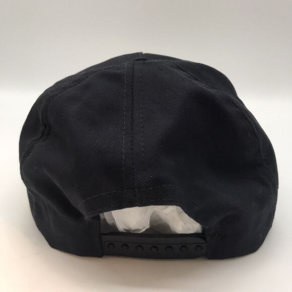 Vtg. NAVY Cap Black Embroidered Gold Square Front Trucker Hat P Made in USA OSFA - Picture 7 of 11